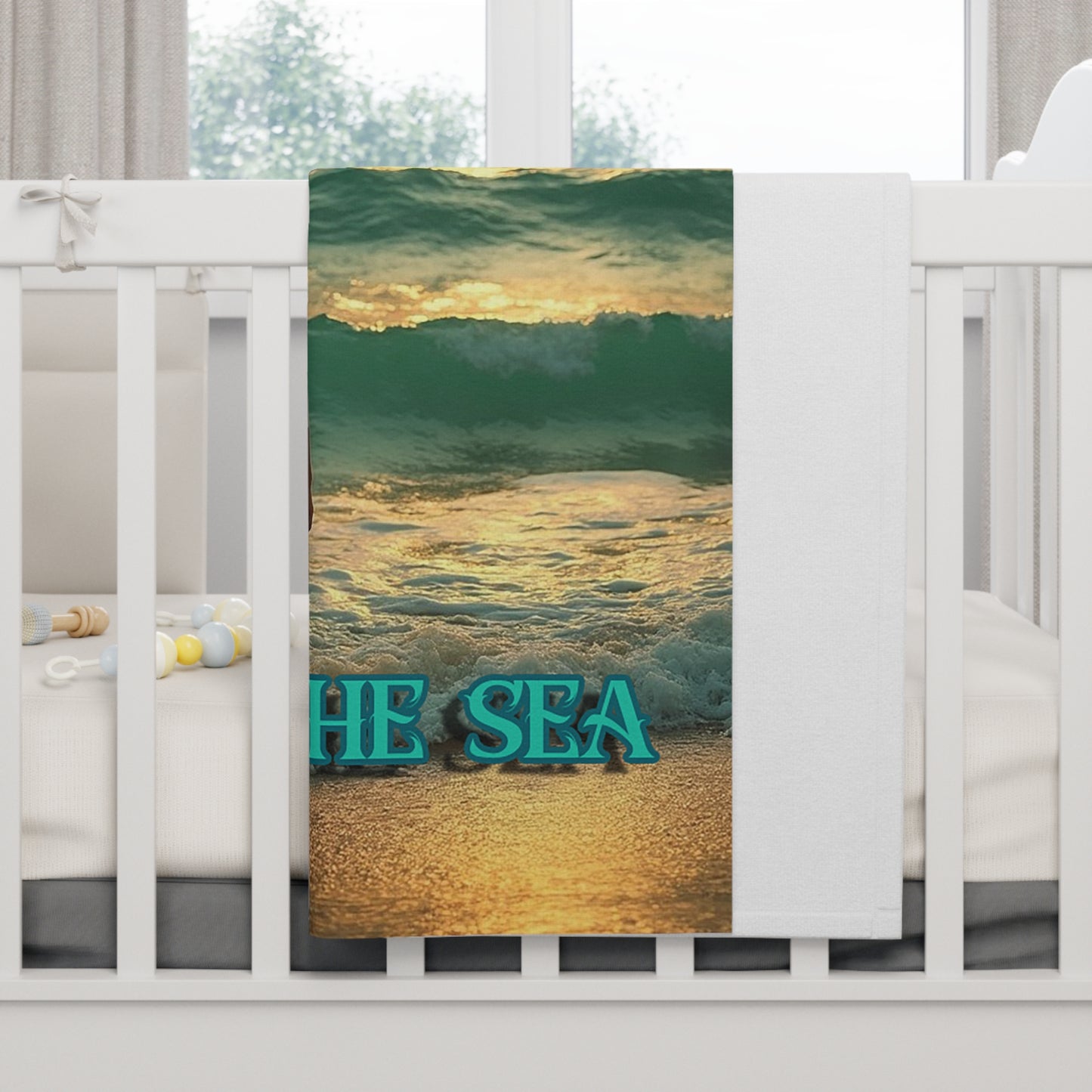 Personalized Soft Fleece Baby Blanket - 'Son of the Sea' Design for Nautical-Themed Nurseries