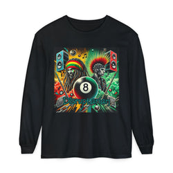 Disruptarian DJ Long Sleeve T-Shirt - Vibrant Music-Themed Garment-Dyed Tee