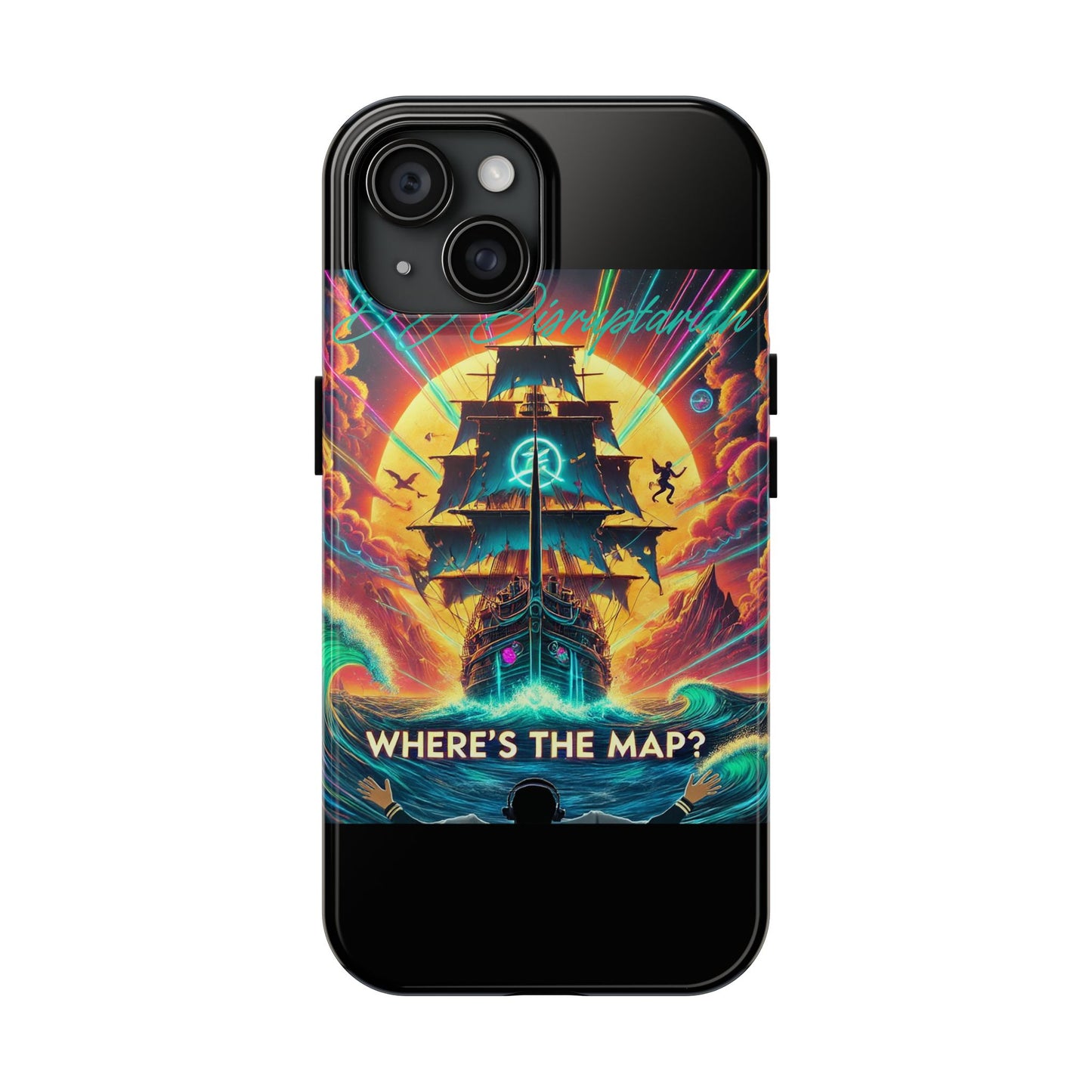 Phone Case - 'Where's The Map' DJ Disruptarian Album Pirate Ship Design