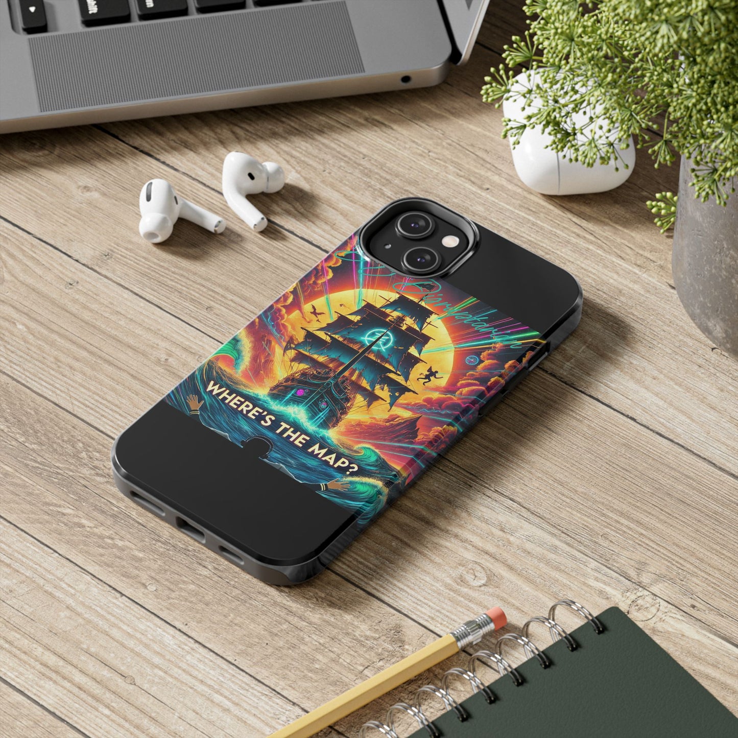 Phone Case - 'Where's The Map' DJ Disruptarian Album Pirate Ship Design