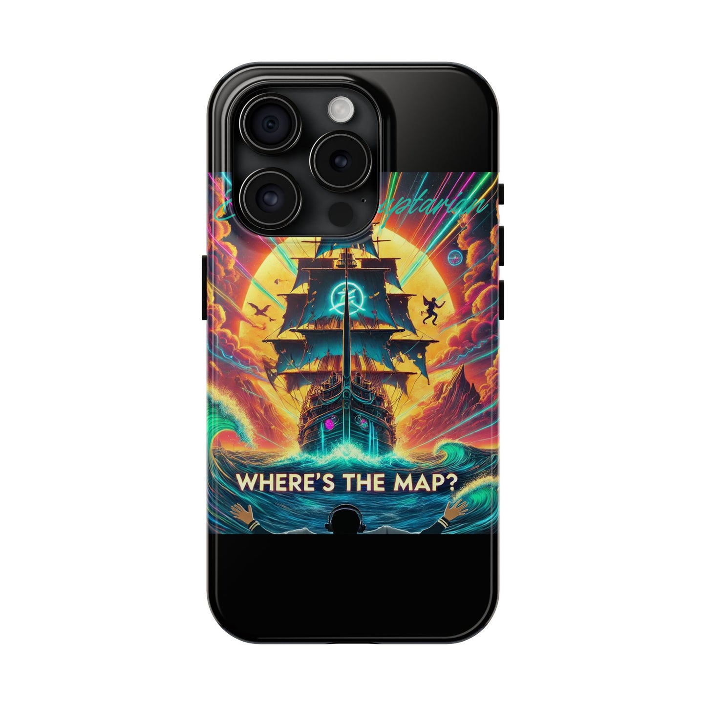 Phone Case - 'Where's The Map' DJ Disruptarian Album Pirate Ship Design