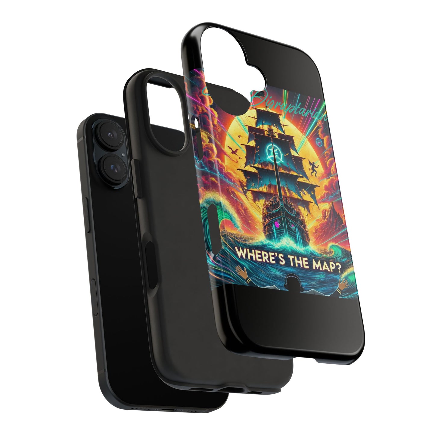 Phone Case - 'Where's The Map' DJ Disruptarian Album Pirate Ship Design