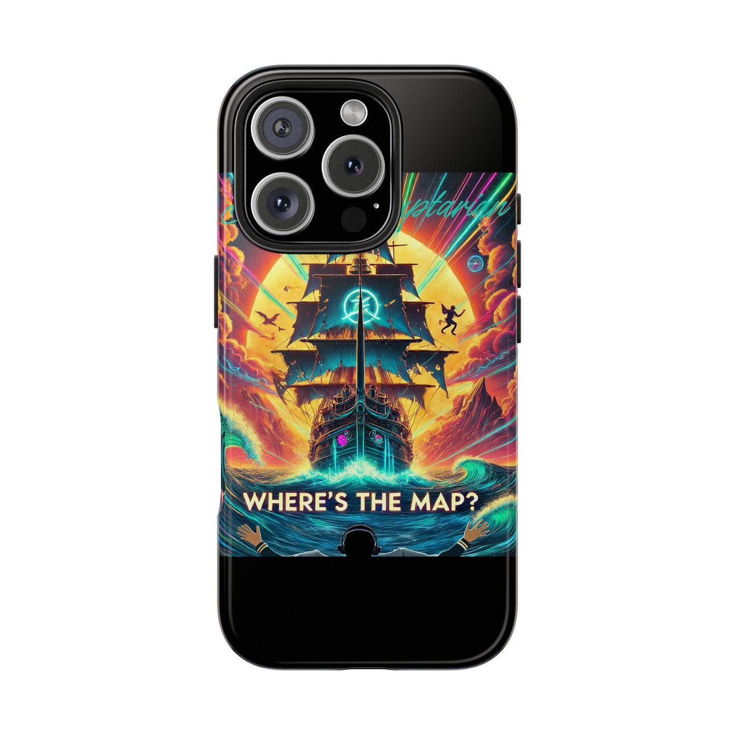 Phone Case - 'Where's The Map' DJ Disruptarian Album Pirate Ship Design